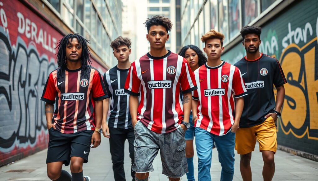 Эволюция футбольной формы и брендинга клубов - иллюстрация